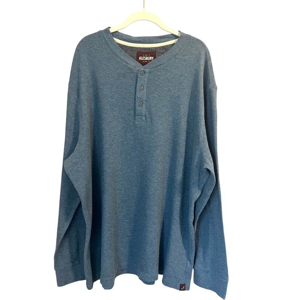 NWOT Alesbury Riverdale Thermal Henley | Blue Heather | sz. Men's XXL | Gorpcore